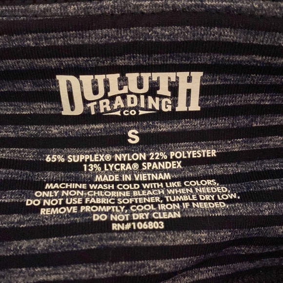 Duluth Company Women’s Striped Yoga Pants Legging Stretch Navy Blue Size Small - Picture 8 of 9